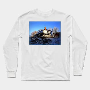 White On Blue Long Sleeve T-Shirt